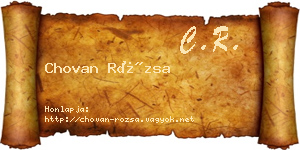 Chovan Rózsa névjegykártya